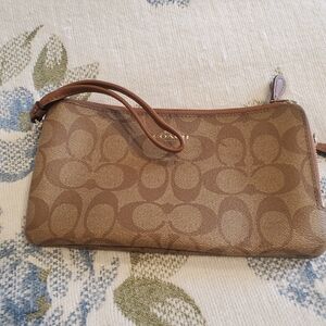 Coach Brown Signature Wristlet